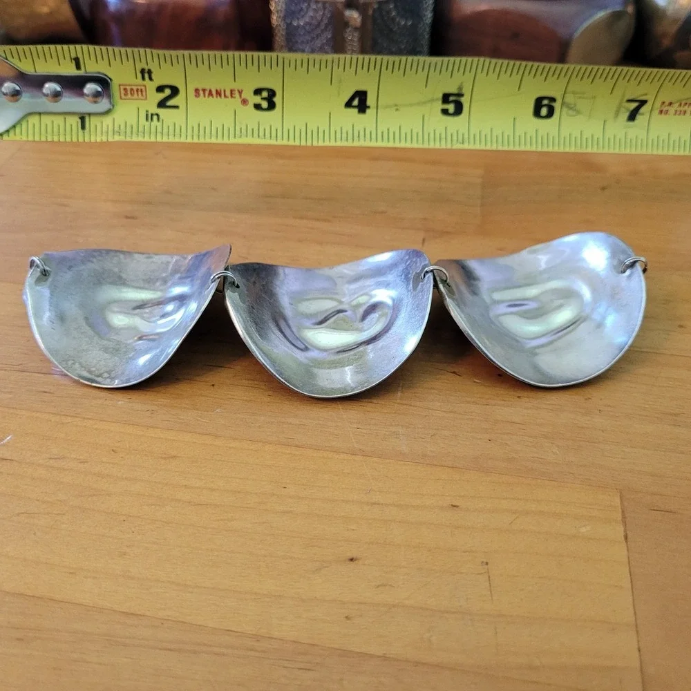 Vintage Modernist Silver Tone Sculptural Panel Bracelet Magnetic Clasp 54g